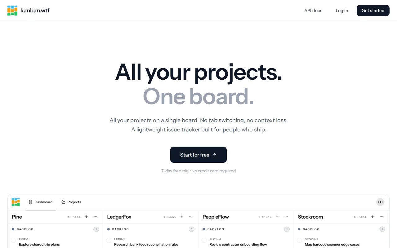 One board with tasks for all your projects