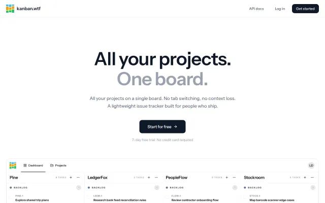 One board with tasks for all your projects