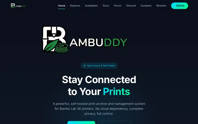 BamBuddy – a self-hosted print archive for Bambu Lab 3D printers