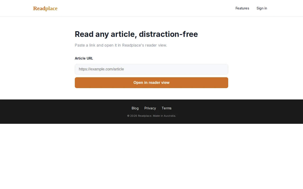 Read.place/view – Reader view for any article and TL;DR summary