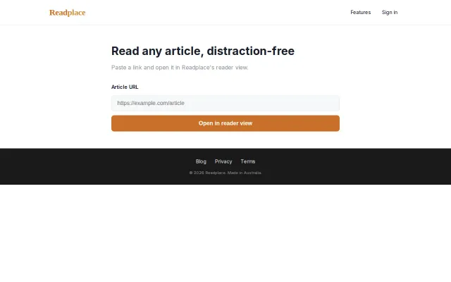 Read.place/view – Reader view for any article and TL;DR summary