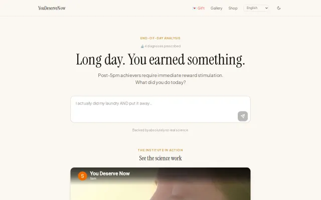 YouDeserveNow – An AI enabler that rationalizes your impulse buys