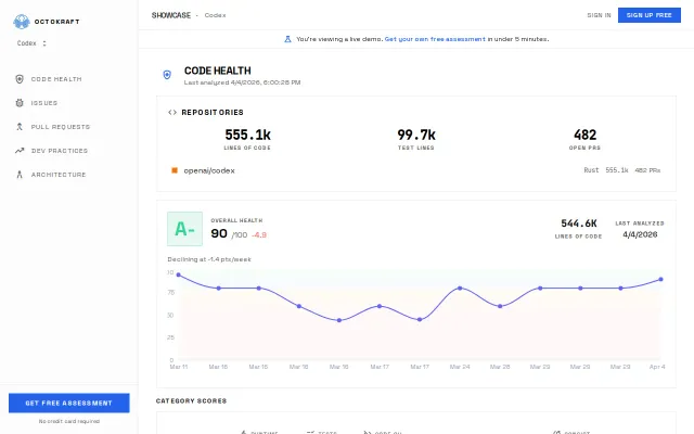 Octokraft – code health and PR review for AI-assisted teams