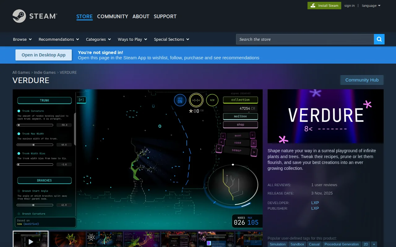 Verdure Demo (Steam PC)