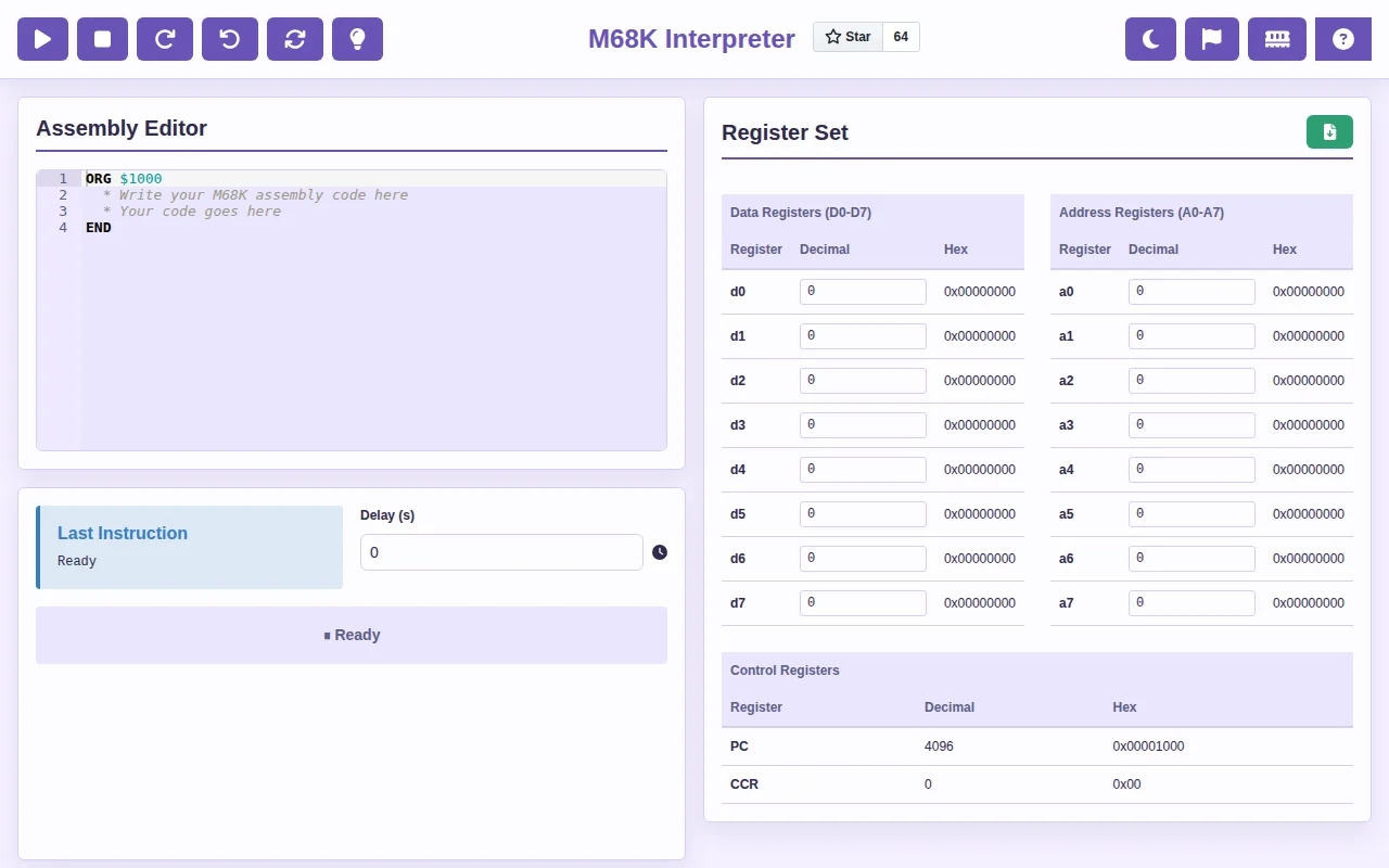 Browser-based M68K interpreter Release 1.1.0