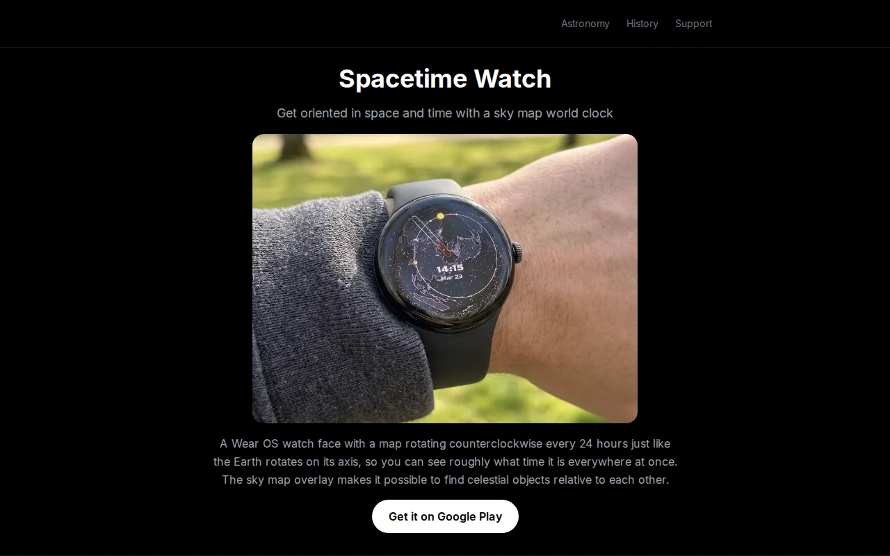 Spacetime Watch – an astrolabe-inspired astronomical Wear OS watch face