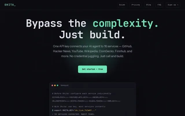Ohita – a tool to simplify API key management for AI agents