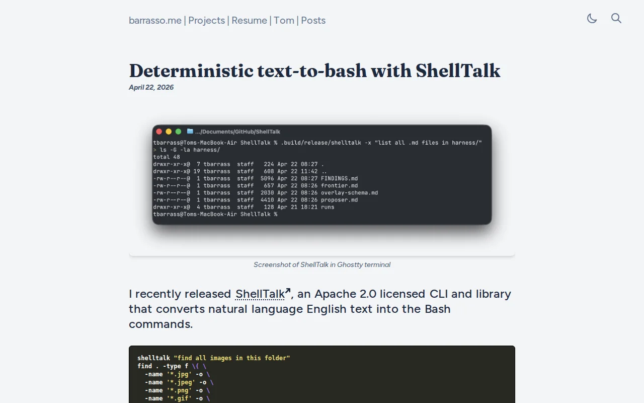 ShellTalk brings deterministic text-to-bash