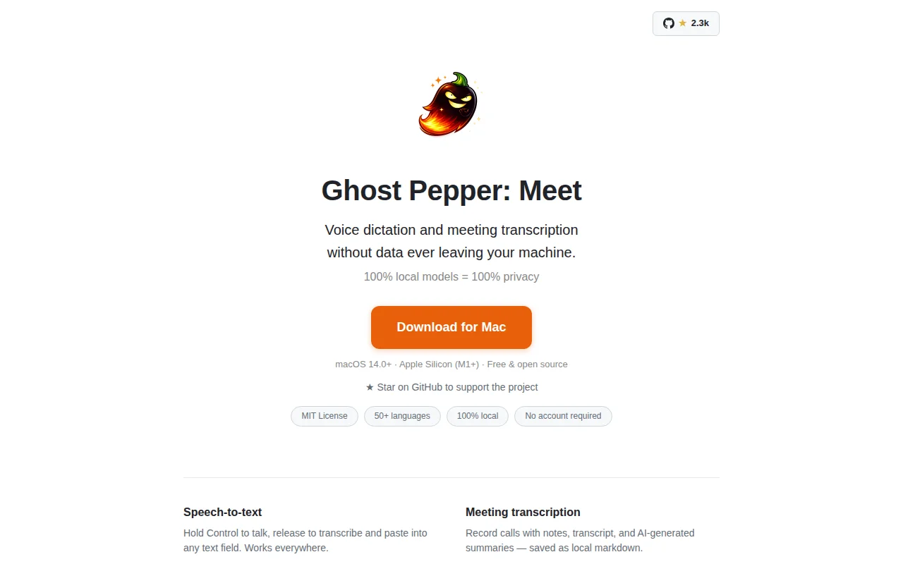 Ghost Pepper Meet local meeting transcription and diarization