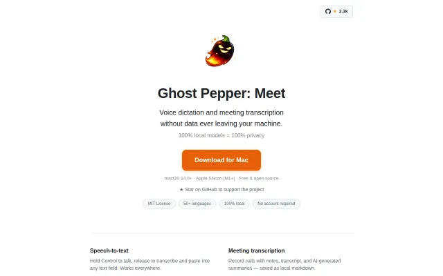 Ghost Pepper Meet local meeting transcription and diarization