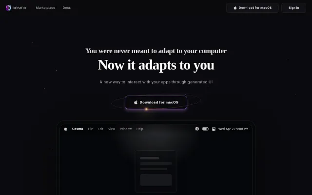Cosmo – Desktop agent with generated UI