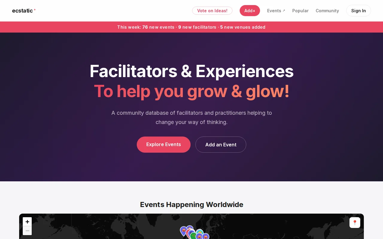 Ecstatic Dance Aggregator for worldwide wellness events