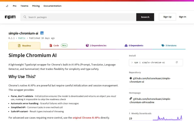 I made a simpler API for Chrome's on-device LLM