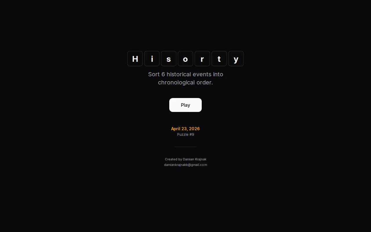 Built a daily game where you sort historical events chronologically