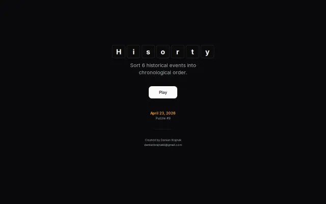 Built a daily game where you sort historical events chronologically