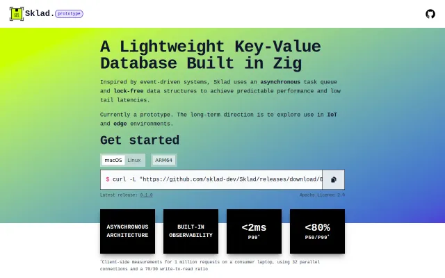 Sklad, a key-value database in Zig
