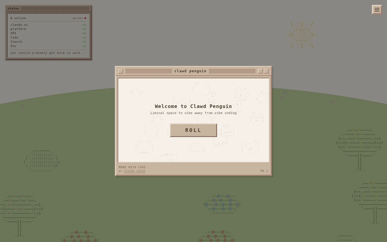 Clawd Penguin – a virtual hangout for when Claude goes down
