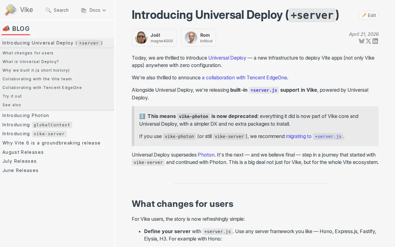 Universal Deploy – deploy Vite apps anywhere