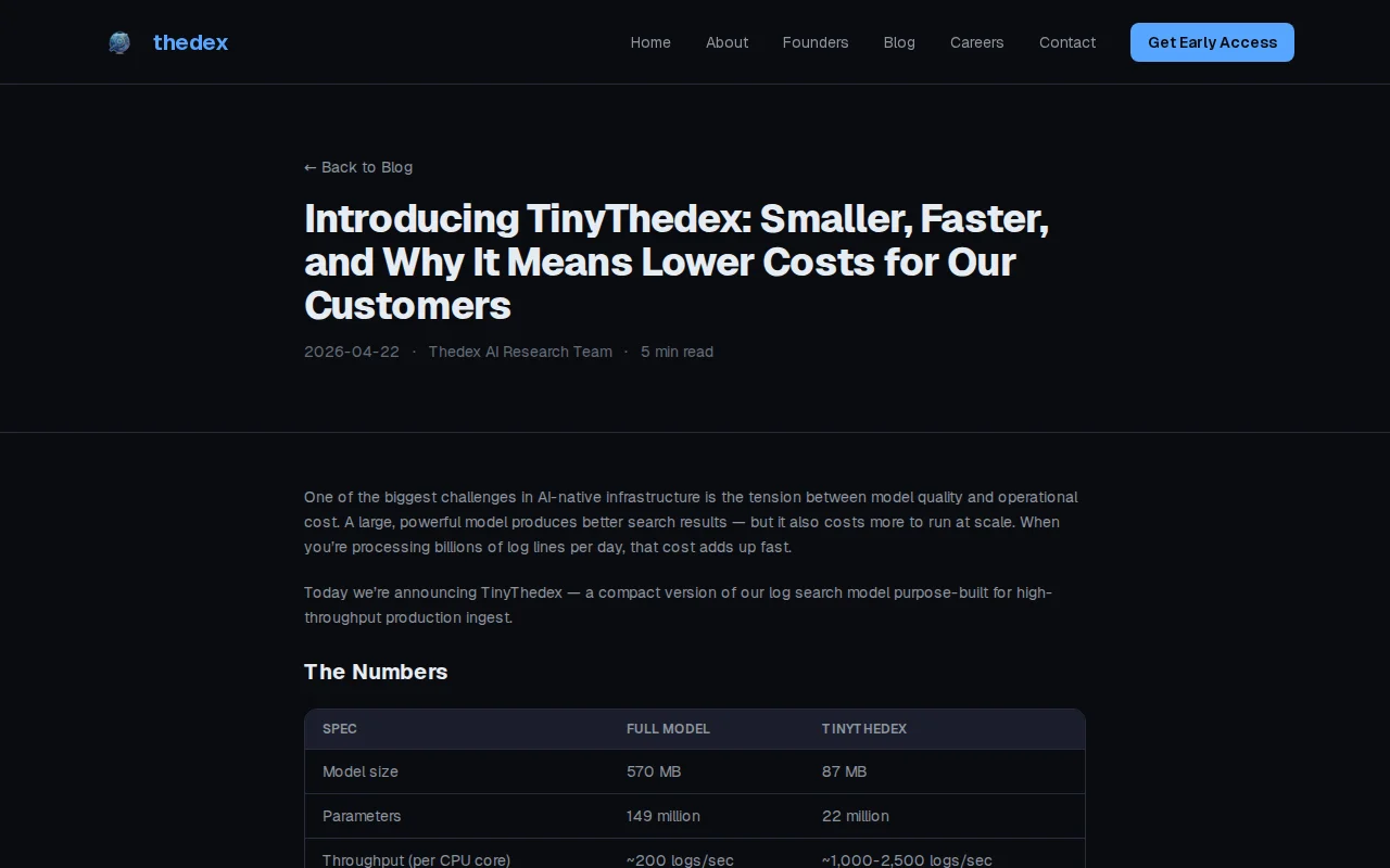 Thedex releases distilled/finetuned model