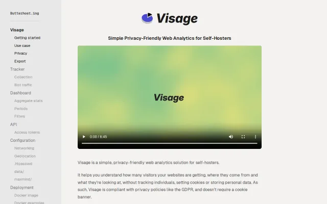 Visage, privacy-friendly web analytics for self-hosters