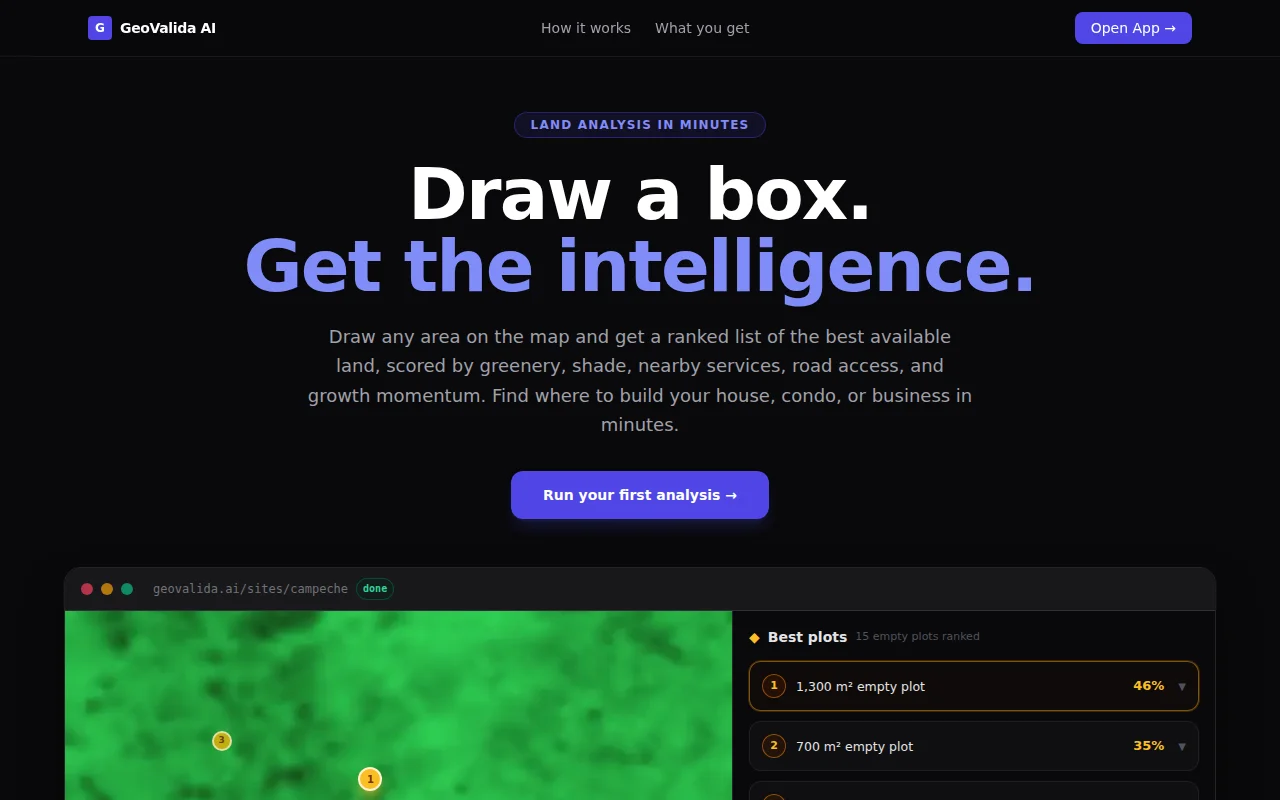 GeoValida – Spatial Intelligence reality check to find the best land