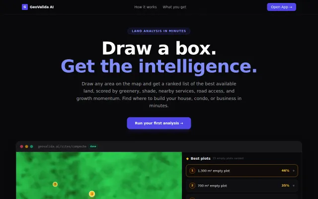 GeoValida – Spatial Intelligence reality check to find the best land
