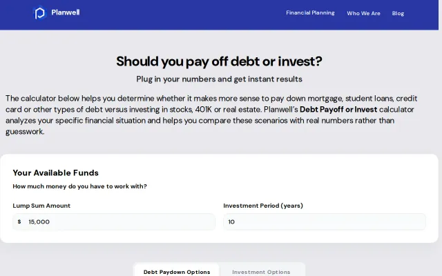 Payoff calculator: Should you pay off debt or invest?