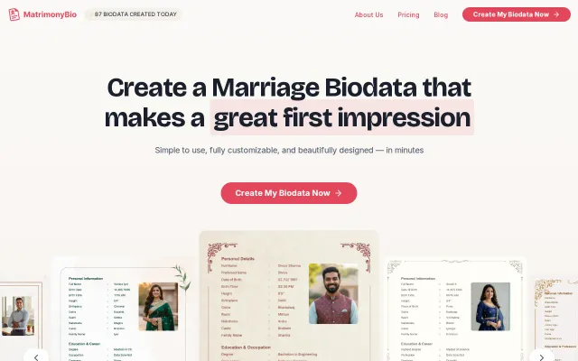 Indian Marriage Biodata Creator