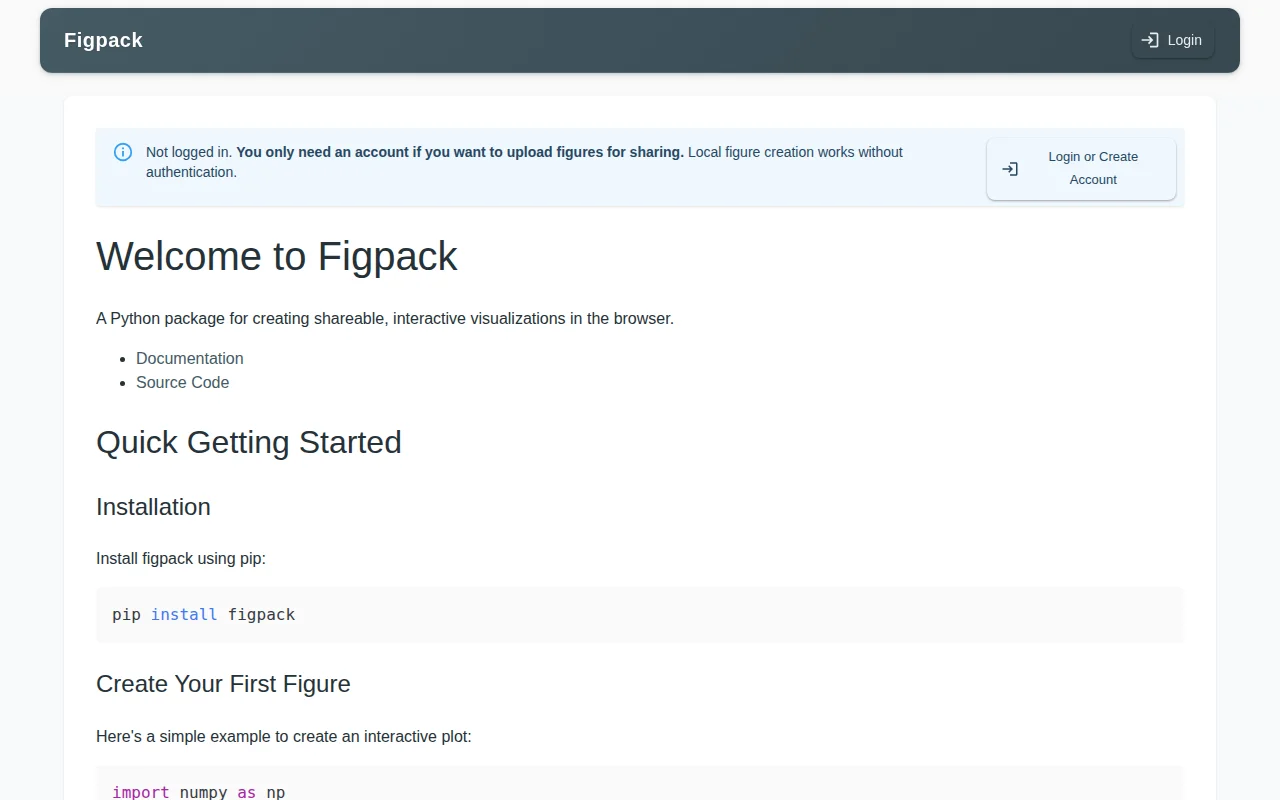 Figpack science viz – Python script → Shareable HTML Bundle in cloud