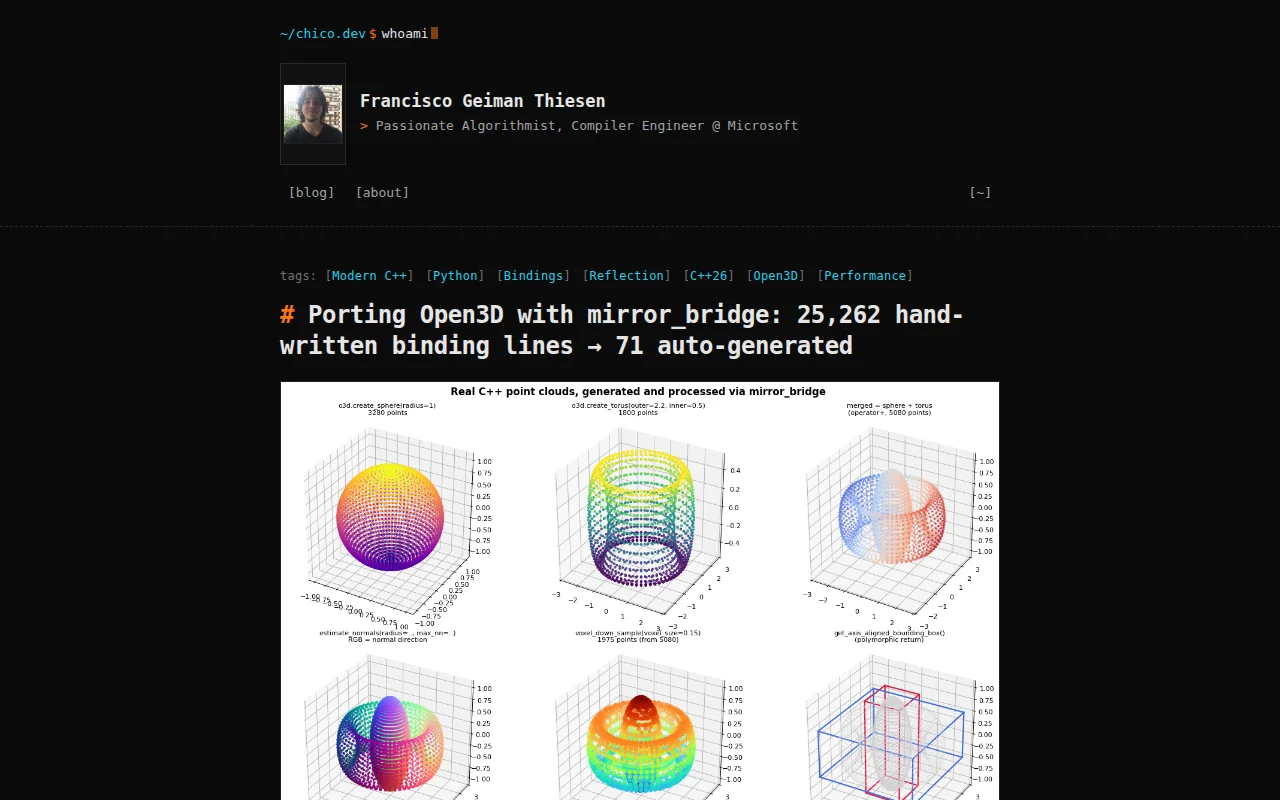 Porting Open3D to Python without writing a LoC