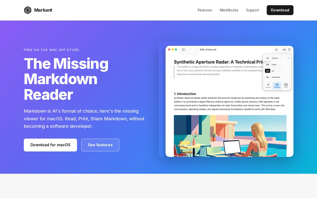 Markant – A Dedicated Markdown Reader