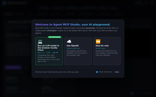 Agent MCP Studio – build multi-agent MCP systems in a browser tab
