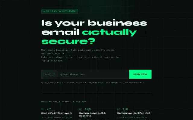 I built a free email security checker for small businesses