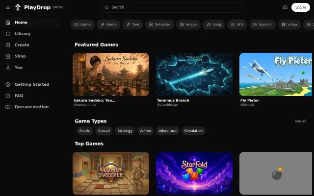 PlayDrop – A home for vibe coded browser games