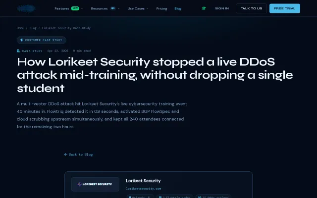 DDoS detection in 0.9s, tested against a 48 Gbps attack live