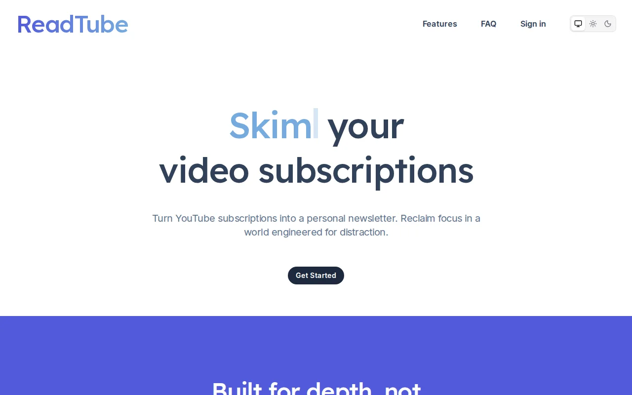 ReadTube – Turn YouTube subscriptions into a personal Substack