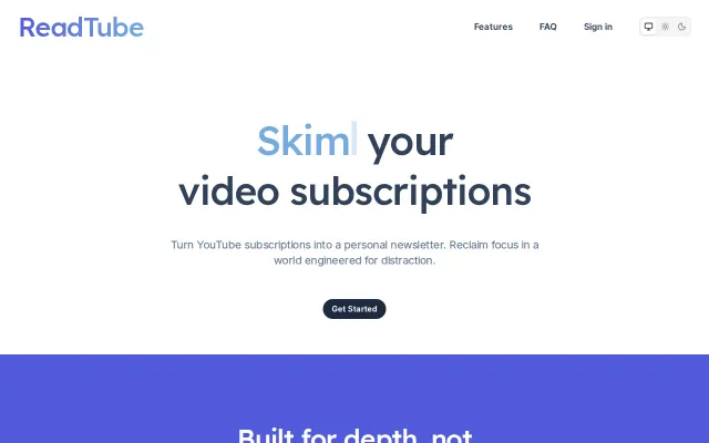 ReadTube – Turn YouTube subscriptions into a personal Substack