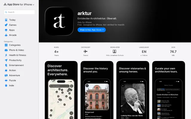 Arktur – explore architecture and building history around you (iOS)