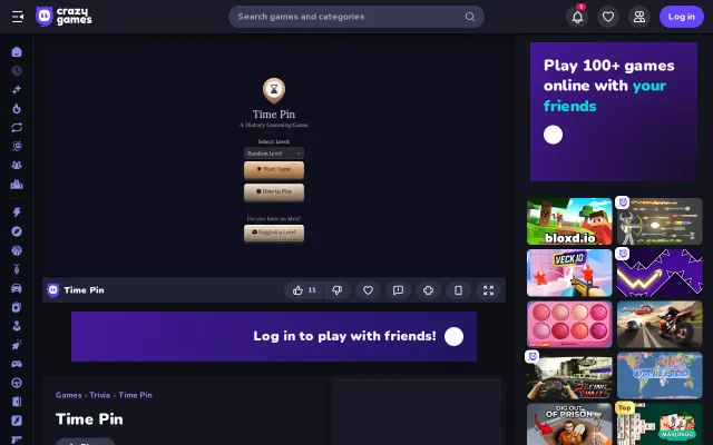 Time Pin – a Geo Guessr style game but history themed