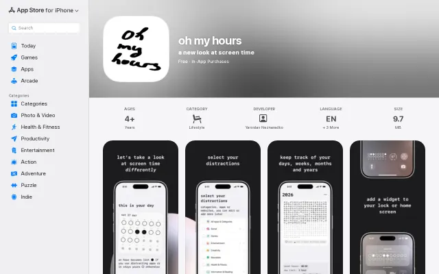 App that crosses an hour off your day when you open a distraction