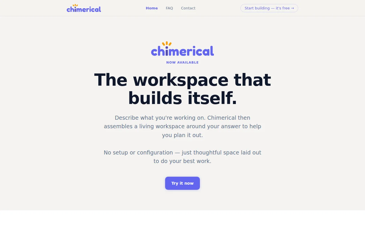 PM tool where you describe your project and the workspace builds itself