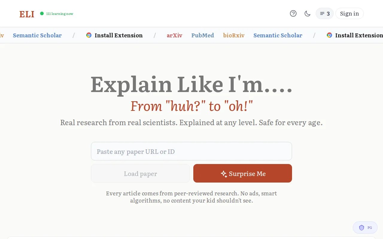 Explain Like I'm Five for ArXiv Papers