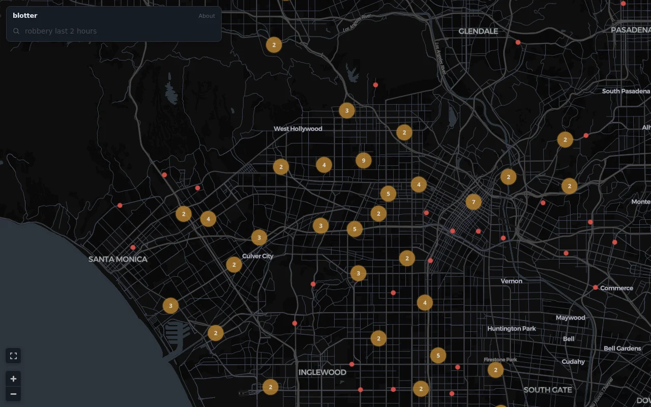 Blotter, a live map of LAPD radio activity