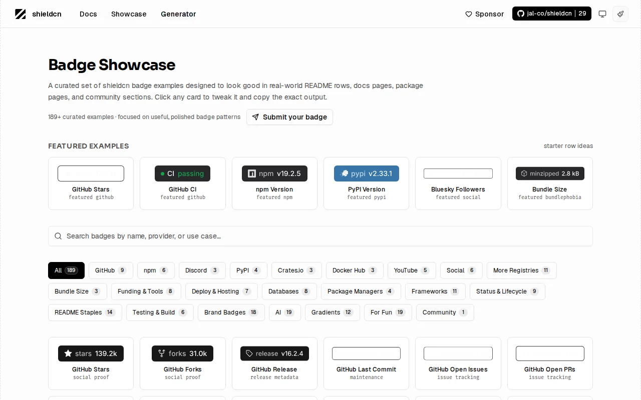 New readme badge builder (need feedback)