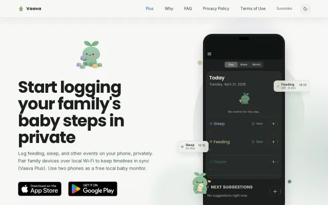 Vaava – a baby routine tracker / logging app