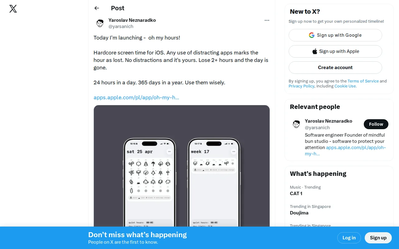 Screen time as a binary grid scorecard
