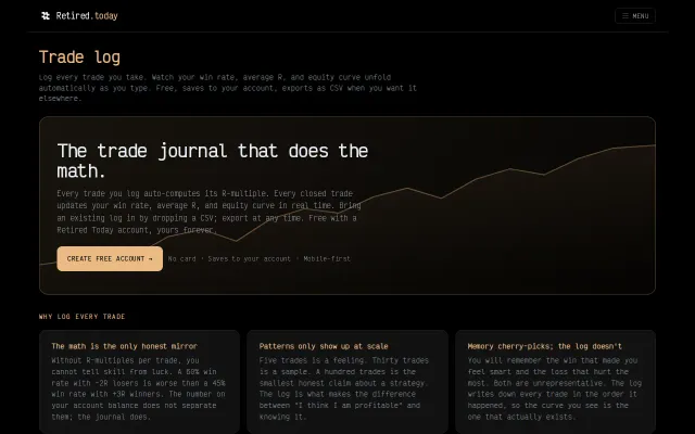 A free crypto trade journal with cycle support and CSV import