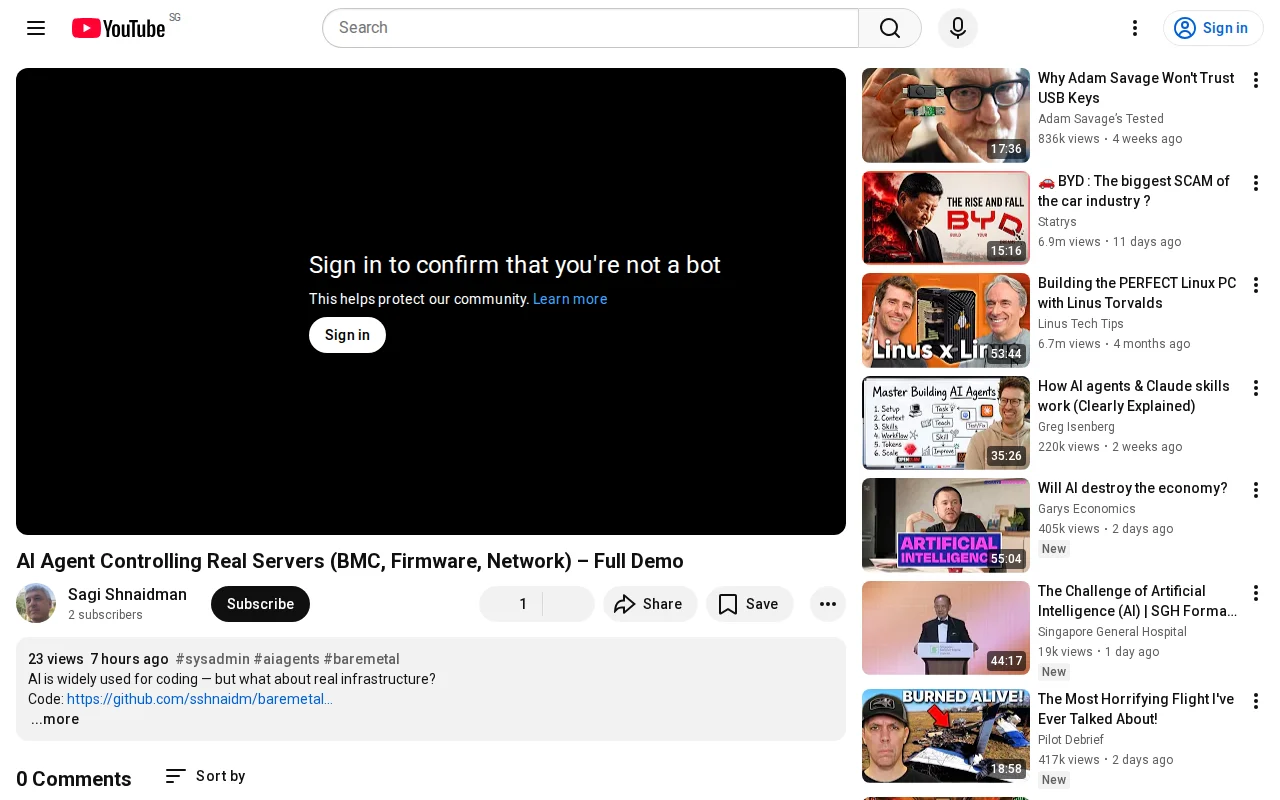 AI Agent Controlling Real Servers (BMC, Firmware, Network) – Full Demo [video]
