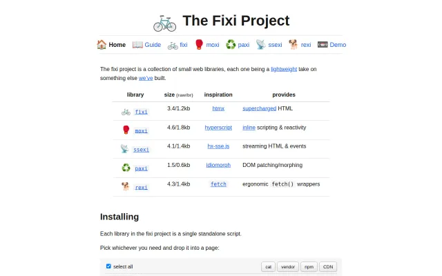 fixiproject.org – minimalist web tools