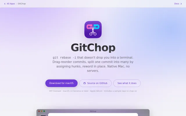 GitChop – Git rebase -I without the TODO file